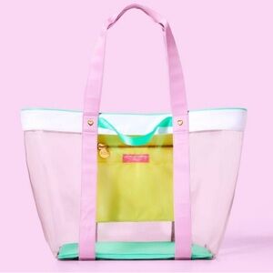 NWT Stoney Clover Lane Large Clear Tote Bag Multicolor Trim